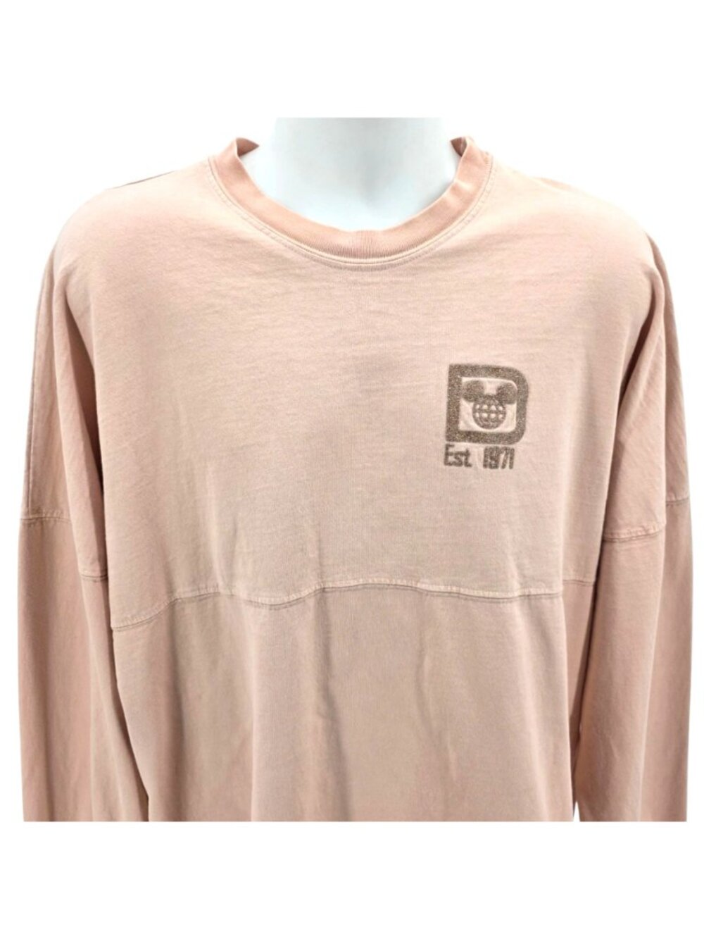 Disney Spirit Jersey Adult XL Shirt Disneyworld Pink Rose Gold Puffy Print - Picture 2 of 10